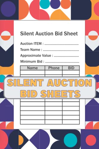 Silent Auction Bid Sheets: Log Book For Recording and Tracking Bids In ...