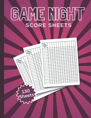 Game Night Score Sheets: Simple scorekeeping gaming logbook for many ...