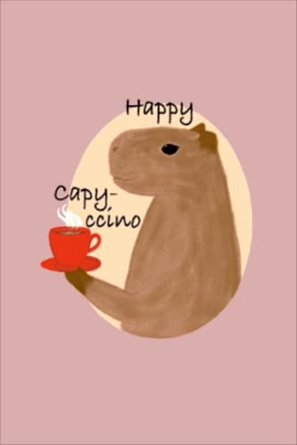 Capybara Notebook: Happy capybara Wide Ruled, 6x9, 100 Pages | Best ...