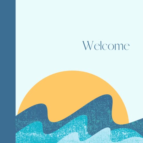 Guest Book for Vacation Home, 8.5" x 8.5" Beach Condo Guest