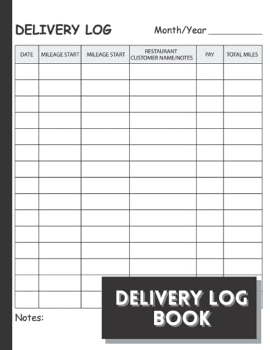 Delivery Log Book: Drivers' Logbook to Track Orders, Mileage ...
