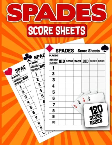 Spades Score Sheets: 888 Score Pads For Scorekeeping, Spades Score ...