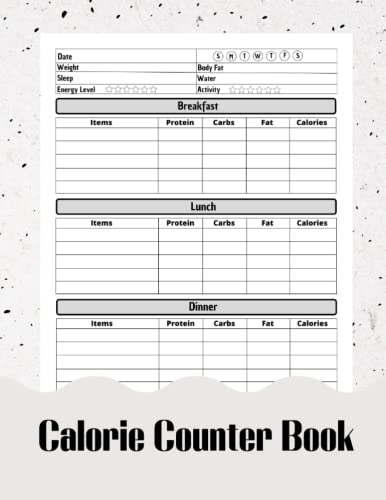 calorie counter book: Daily Food Nutrition Calorie Intake Tracker Log ...