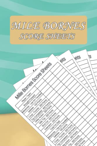 Mile Bornes Score Sheets: 100 Large Score Cards For Scorekeeping ...