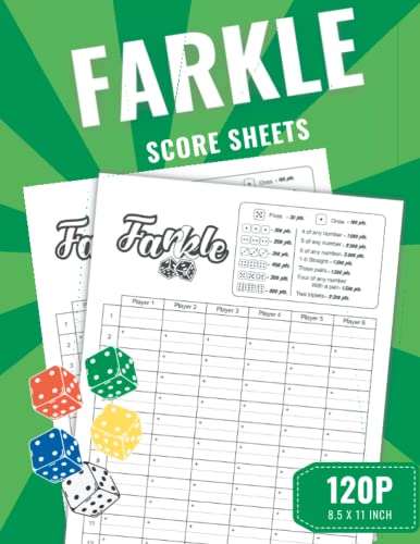 Farkle Score Sheets: Farkle Score Pads for Scorekeeping, Large Print ...