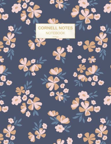 Cornell Notes Notebook: Cute floral College notebooks for note taking