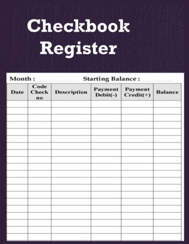 Checkbook Registers: Simple Checking Account Ledger Book for ...