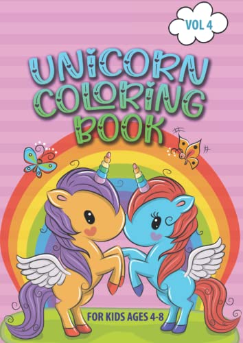 Unicorn coloring book: For kids ages 4-8, fun for girls and boys (DINA4 ...