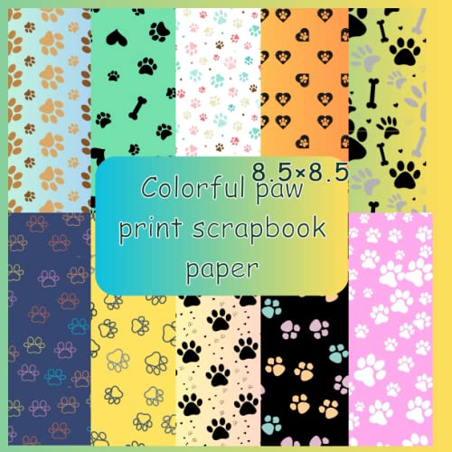 Paw prints scrapbook paper/ dog and cat paw prints/cute animal paw ...