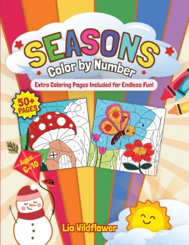 Seasons Color by Number for kids: Extra Coloring Pages Included for ...