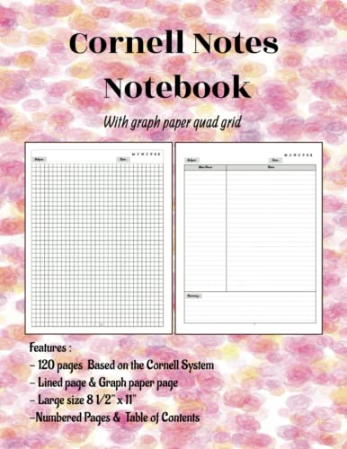 Cornell Notes Notebook Note Taking with Graph Paper Quad Grid ...