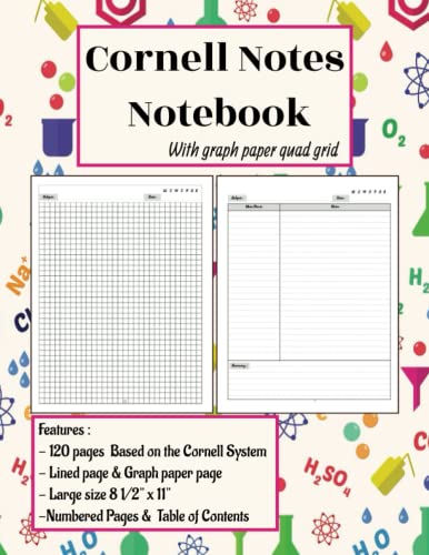 Cornell Notes Notebook Note Taking with Graph Paper Quad Grid ...