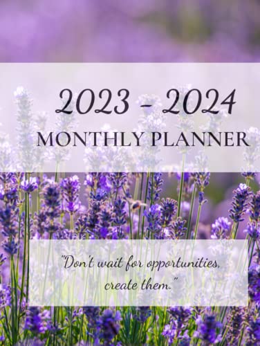 2023-2024 Monthly Planner: Large 2 Year Calendar, Lavender Theme with 2023-2024 Monthly Planner: Large 2 Year Calendar, Lavender Theme with