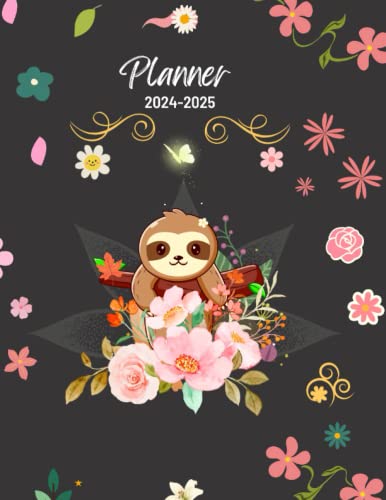 Sloths Gift: 2024-2025 Monthly Planner: Personalized 2 Years New