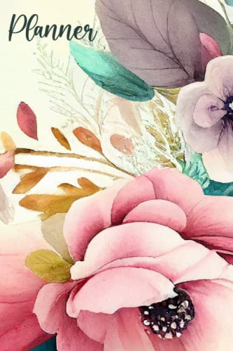 Undated Daily Planner and Journal: Subtle Gloss Floral Desgin - 6x9 ...
