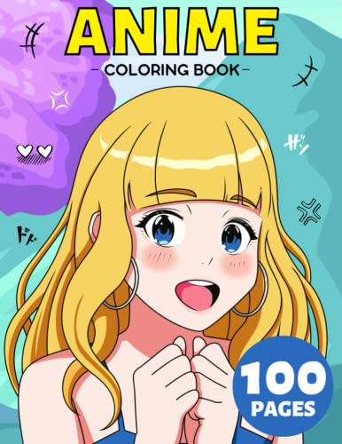 Anime Coloring Book For Kids And Adults: Cute Gift For Stress Relief ...