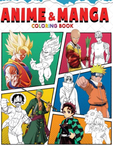 Anime & Manga coloring book: A coloring book with 40 pages of premium ...