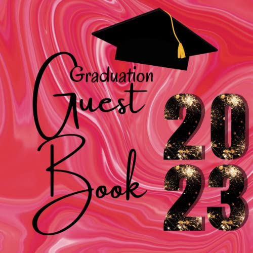 GUESTBOOK FOR GRADUATION black and red cover Graduation Guest Book