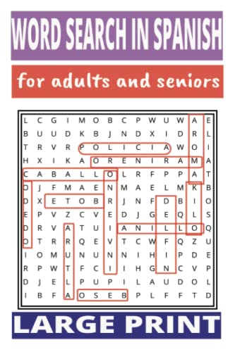 word search in spanish for adults and seniors large print by Carmen ...