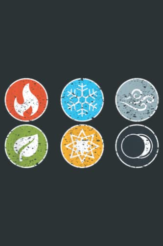 Gloomhaven Elements Symbol Fire Ice Air Earth Light Dark: Notebook ...