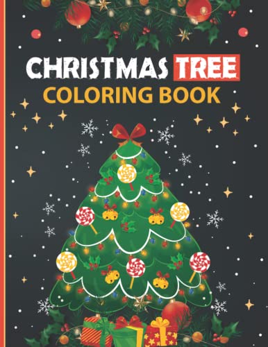 Christmas Tree Coloring Book: Cute Christmas Tree With Xmas Lights ...