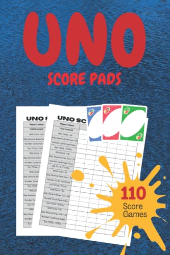 Uno Score Sheets: Uno Card Game Record Keeper Book, Uno score pads by ...