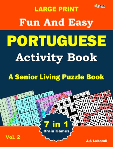 Large Print Fun and Easy Portuguese Activity Book: Vol.2: wordsearch ...