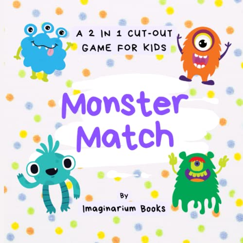 Monster Match 2 in 1 CutOut Game Book for Kids, Activity Book for