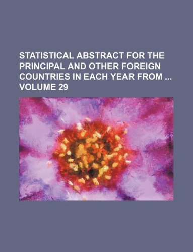 Statistical abstract for the principal and other foreign Countries in ...