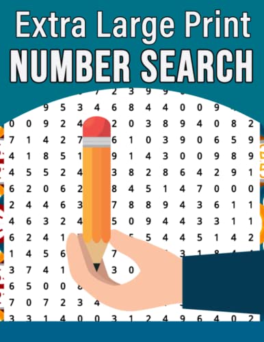 Extra Large Print Number Search: Number Search Book For Adults ...
