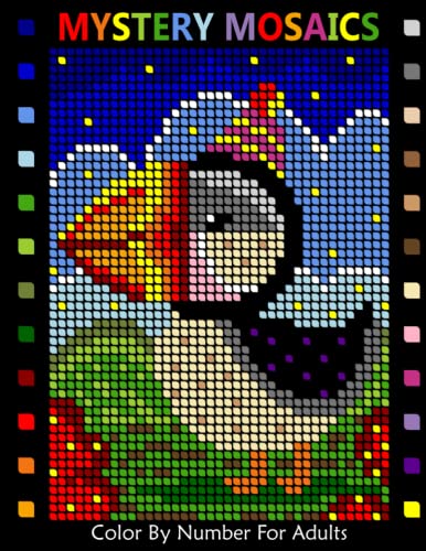 Mystery Mosaics Color By Number For Adults: Large Print Simple Mosaic ...