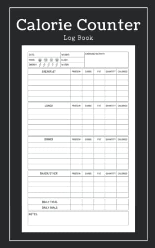 Calorie Counter Log Book: A Journal to Track Calorie, Carbs, Fat ...