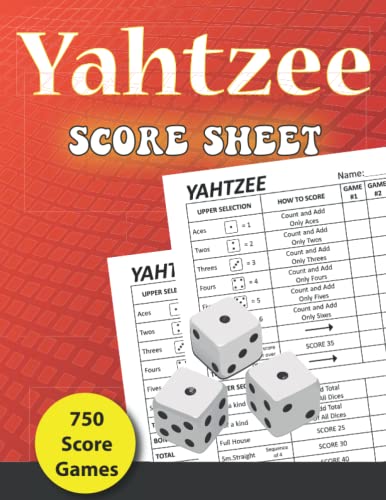 Large Yahtzee Score Sheets: Large Print Sheets For Scorekeeping ...