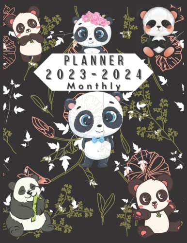 Pandas Gift : 2023-2024 Monthly Planner: 2 Year Monthly Calendar ...
