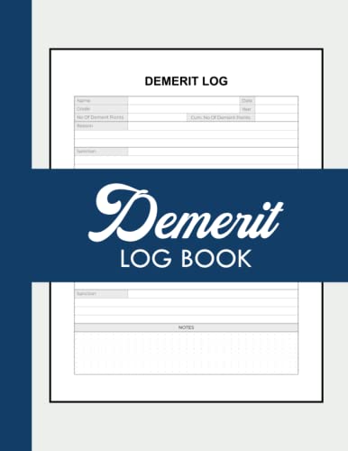 Demerit Log Book: Demerit Log Book For Teacher, Supervisors ...