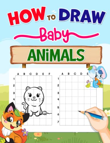 How To Draw Baby Animals: Cartoon Animal Easily Guide Book Drawing Step