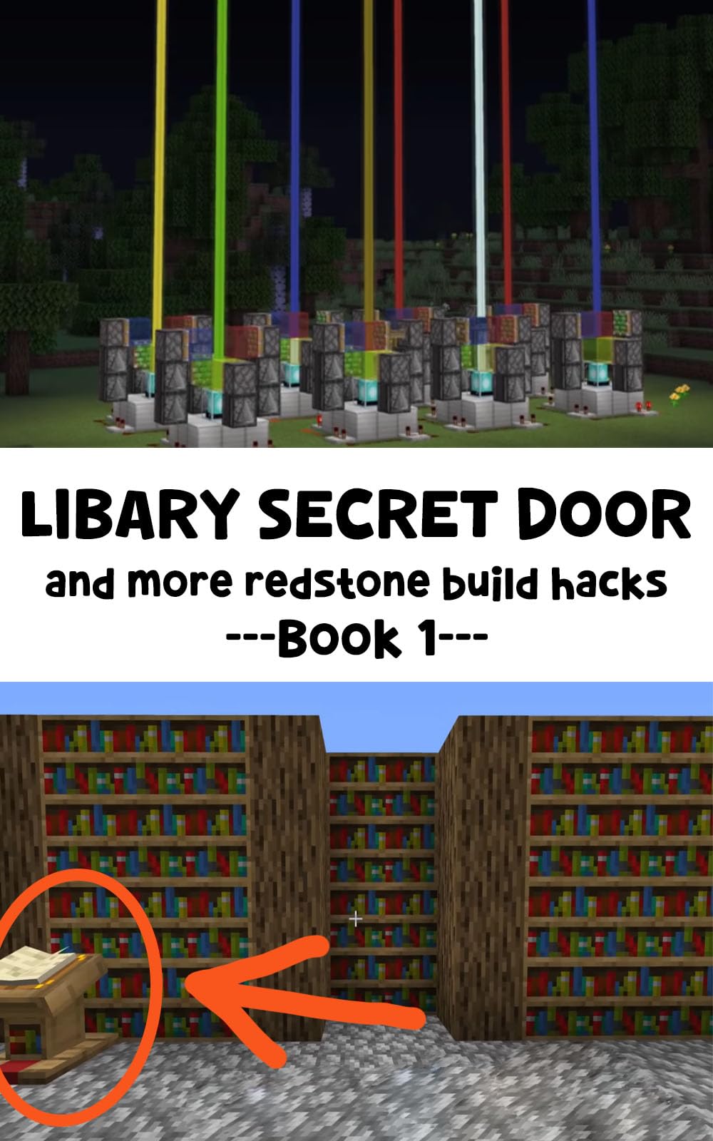 Minecraft: LIBARY Secret Door and More Redstone Build Hacks (Book 1)