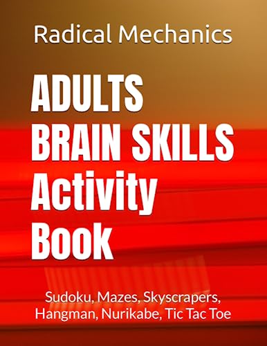 ADULTS BRAIN SKILLS Activity Book Sudoku Mazes Skyscrapers Hangman 