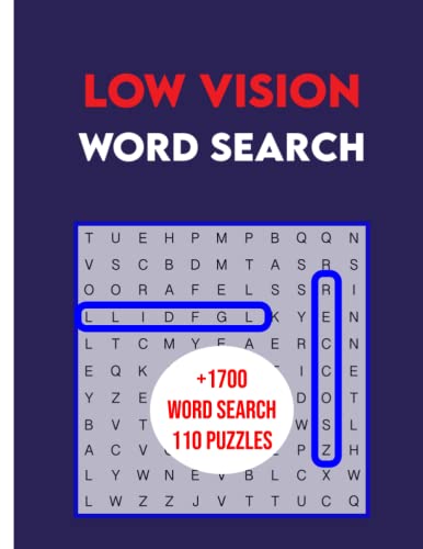 Low Vision Word Search Puzzles: Extra Large Print Word Puzzles for ...