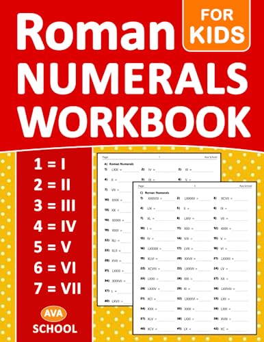 Roman Numerals Math Workbook: Math Roman Numerals Practice Problems For ...