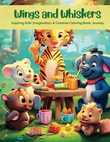 Wings and Whiskers, A Cute and Adorable Animal Coloring Book, Gift for