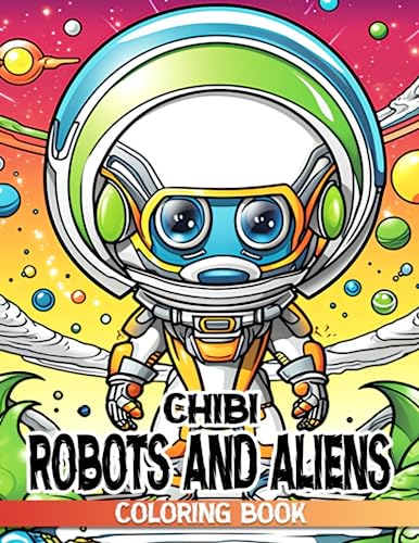 Chibi Robots and Aliens Coloring Book: Explore an Imaginative World of ...