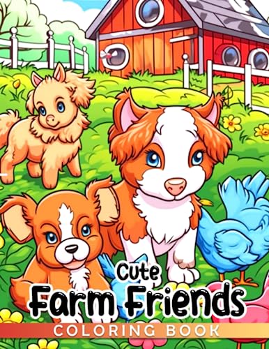 Cute Farm Friends Coloring Book: A Fun and Educational Coloring Book ...