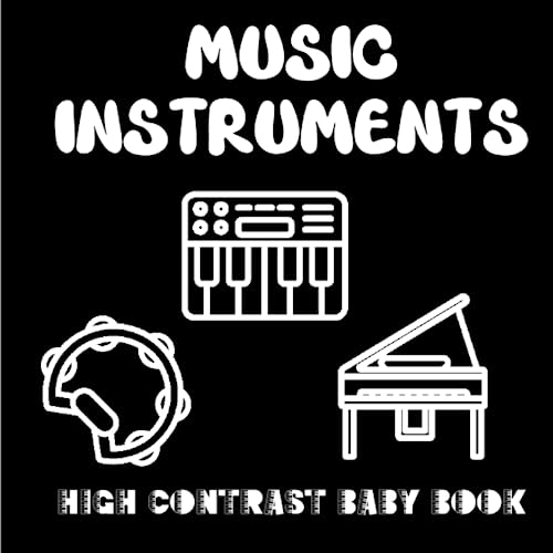Music Instrument A High Contrast Baby Book For Newborns, Black And