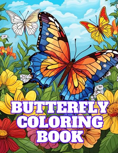 Butterfly Coloring Book: Beautiful Butterflies, Stress Relief