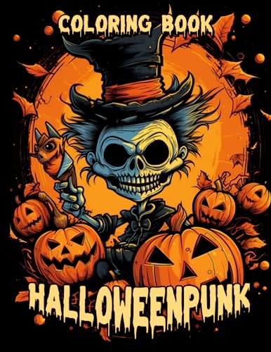 Color Book Punk Halloweenpunk Coloring Book: Immerse Yourself in 30 Coloring Pages ...