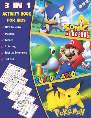 3 in 1 Coloring Book for Kids: Coloring Pages for All Fans Great Gifts ...