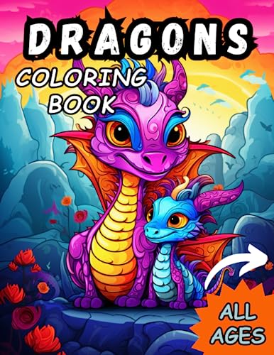 Dragons coloring book: Dragons relaxing coloring book for kids and