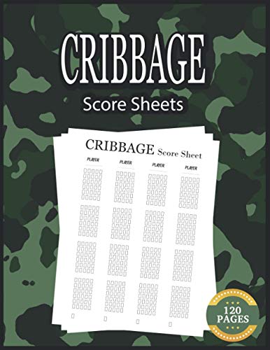 Cribbage Score Sheets: 120 Large Score Pads for Scorekeeping Cribbage ...