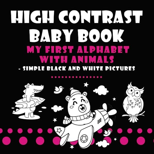High Contrast Baby Book My First Alphabet with Animals Simple Black